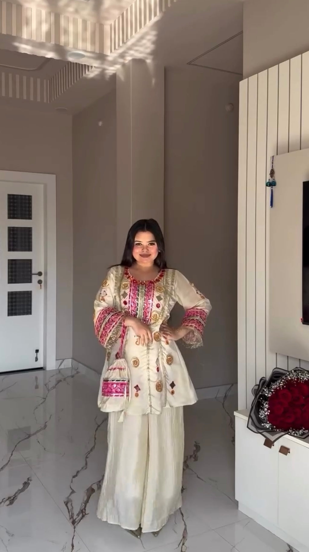 Premium Tissue Mirror Potli Coord-Set