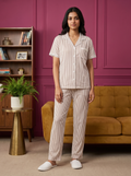 Striped Cotton Checks Comfy Pajama Set