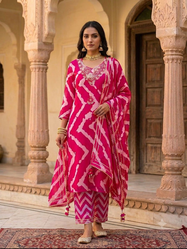SHUBH - LEHERIYA 3PC SUIT SET